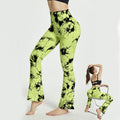 Fashion Tie Dye Printed Yoga Bell-Bottomed Pants Seamless High Waist Quick-drying Fitness Running Sports Leggings Women Flares - Anam Online