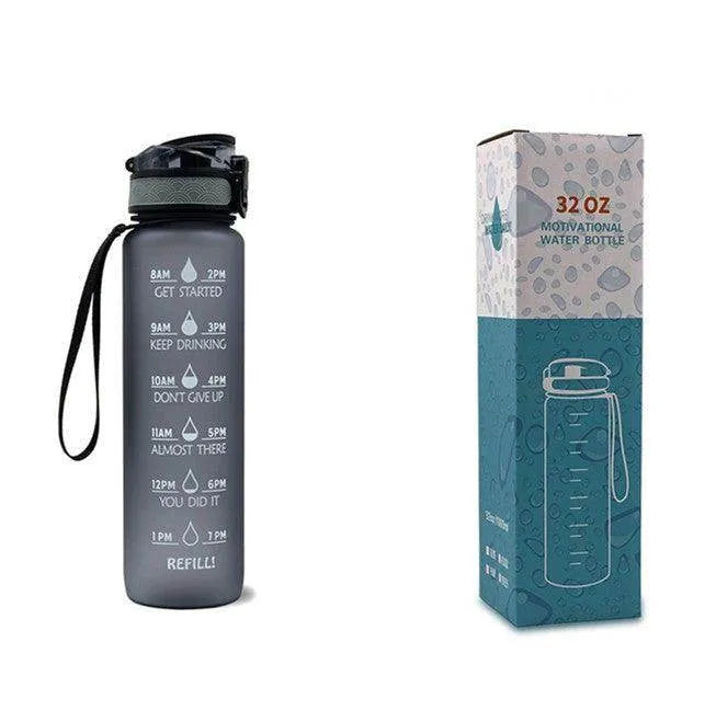 1L Tritan Water Bottle With Time Marker Bounce Cover Motivational Water Bottle Cycling Leakproof Cup For Sports Fitness Bottles - Anam Online