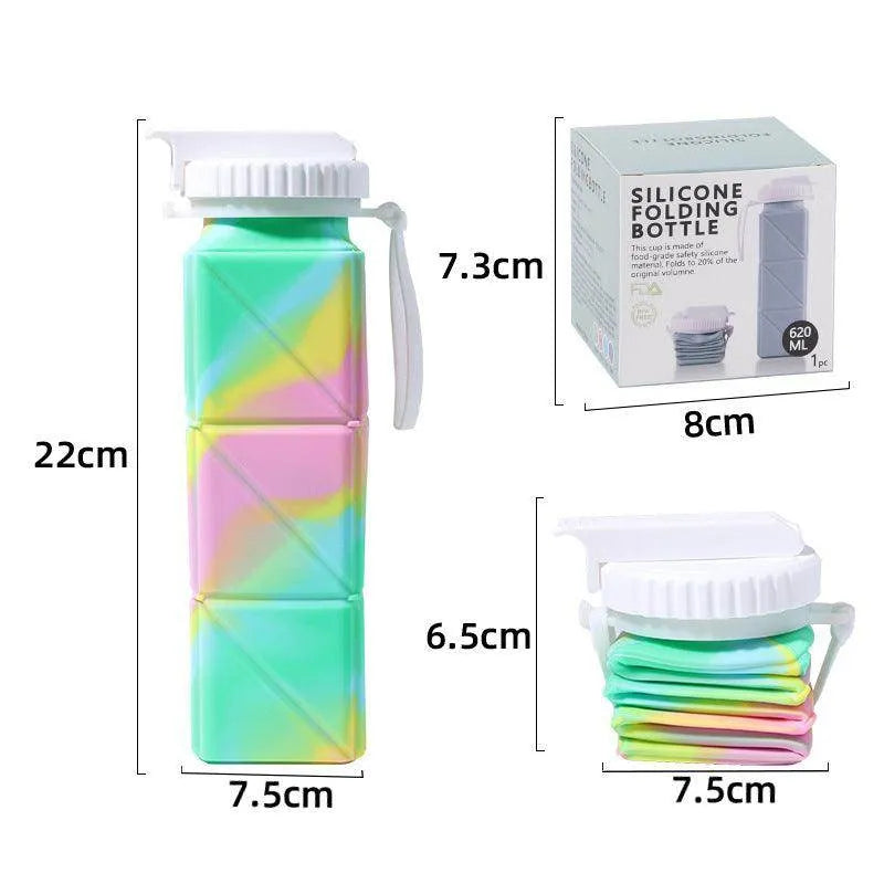 Foldable Water Bottle Sports Cup Portable Silicone Folding Cups Food Grade Cup Retractable Outdoor Travel Running Riding Camping - Anam Online