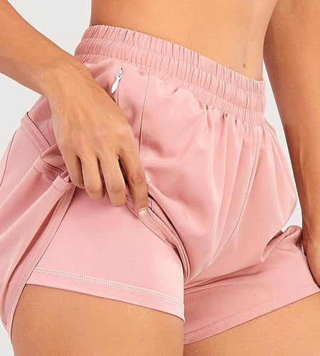 Summer Sports Shorts With Zipper Pockets Breathable Loose Anti-exposure Outdoor Running Fitness Pants For Women - Anam Online