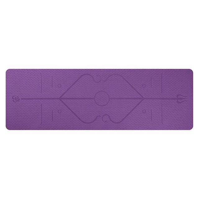 Non Slip TPE Yoga Mat Position Line Beginner - Anam Online