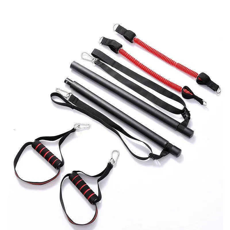 Body Workout Trainer Bar with Resistance Bands Rubber Buckles - Anam Online