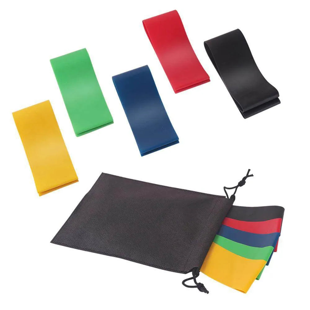 5 Level Resistance Rubber Bands Yoga Training Elastic Bands - Anam Online