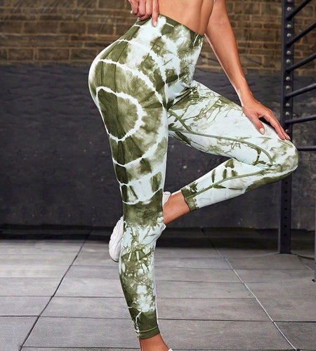 New Tie Dye Printed Yoga Pants Women Seamless High Waist Hip Lifting Fitness Running Sports Leggings - Anam Online