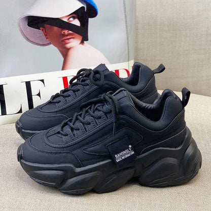 Women's Sneakers With Leather Platform - Anam Online