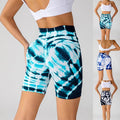 Tie-dye Printed Yoga Shorts Fashion Seamless High-waisted Hip-lifting Pant Sports Running Fitness Pants For Women Clothing - Anam Online