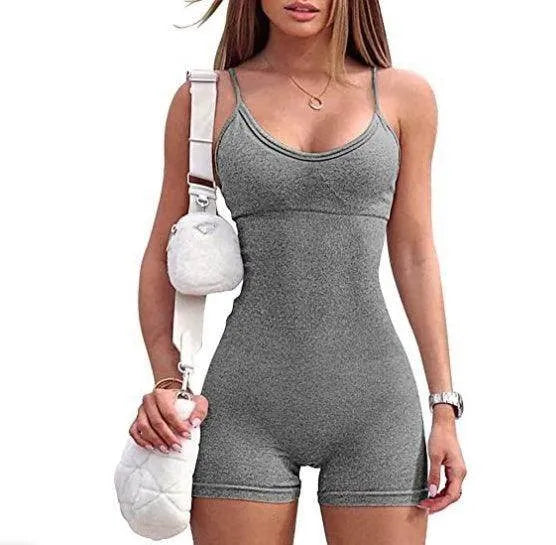 Spaghetti Strap Sports Jumpsuit – Sleek & Comfy Activewear - Anam Online
