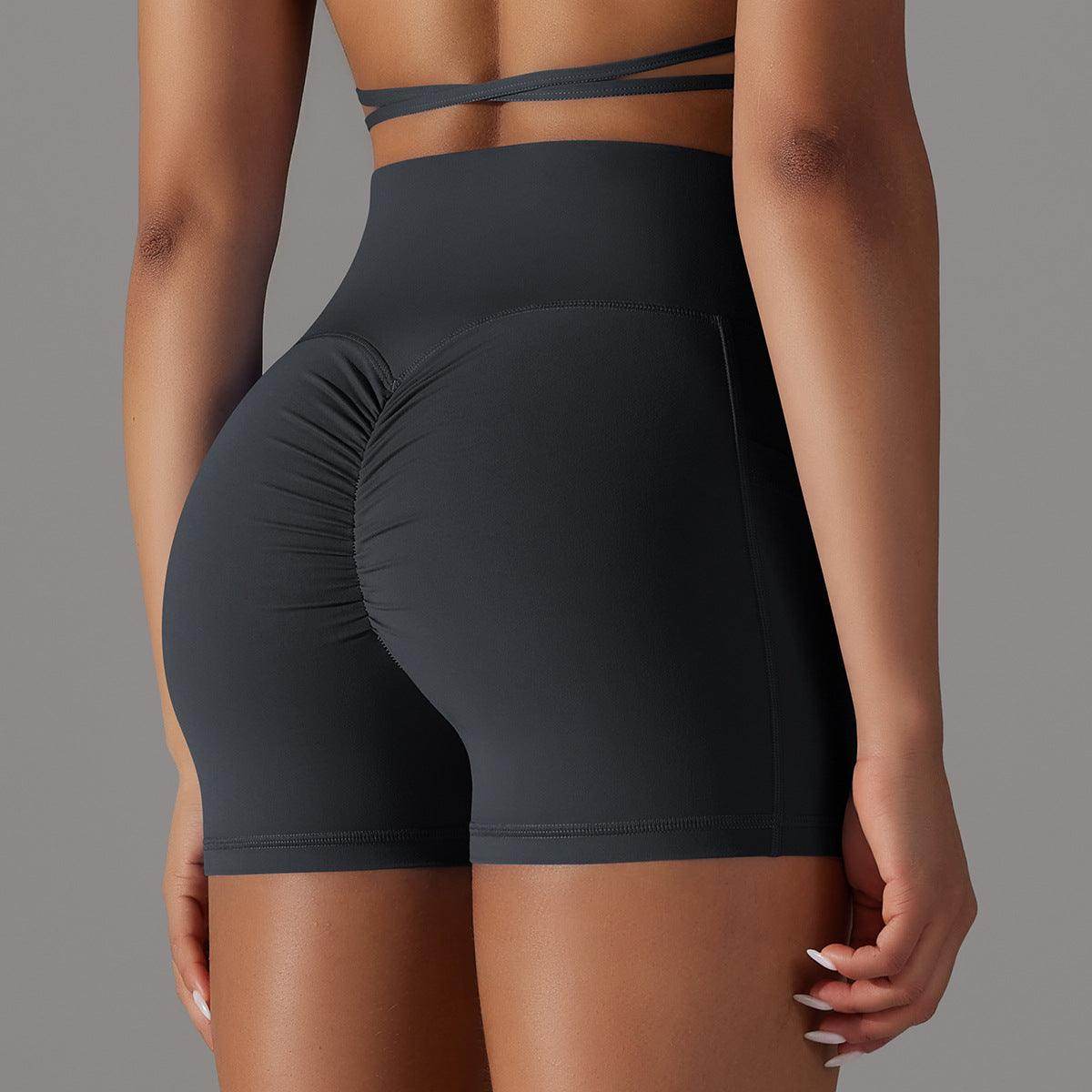 Yoga Shorts With Phone Pocket Design Fitness Sports Pants For Women Clothing - Anam Online