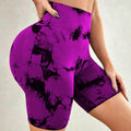 Tie-dye Printed Yoga Pants Summer Quick-drying Fitness Shorts Sexy High-waisted Hip-lifting Leggings Women Pants - Anam Online