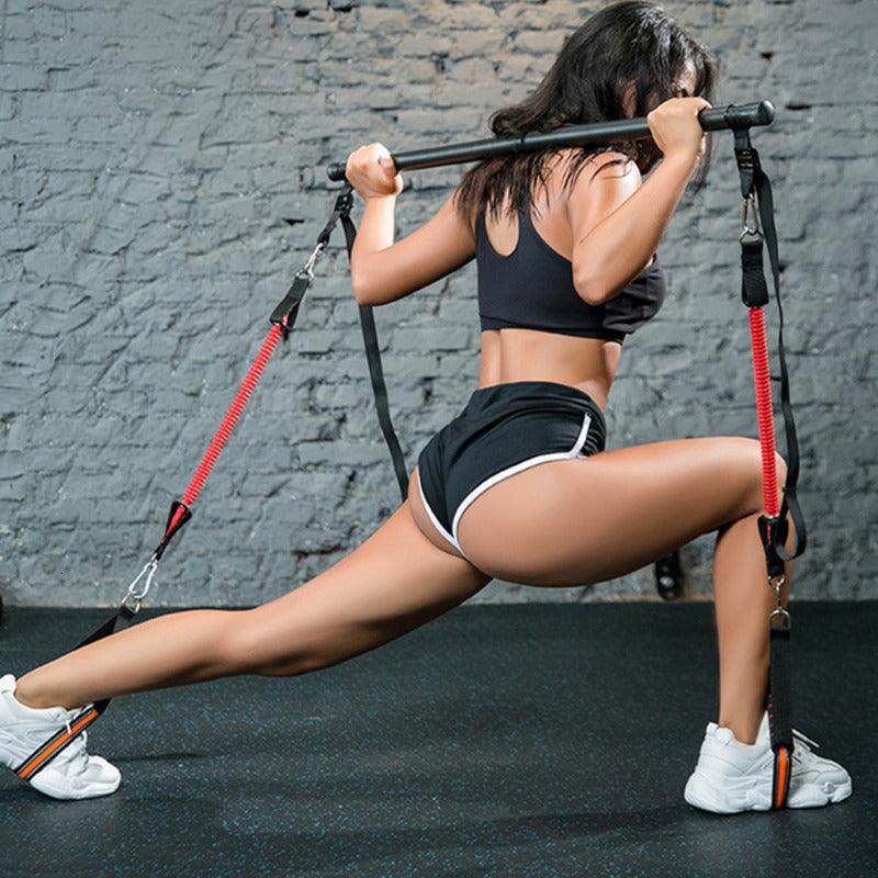 Body Workout Trainer Bar with Resistance Bands Rubber Buckles - Anam Online