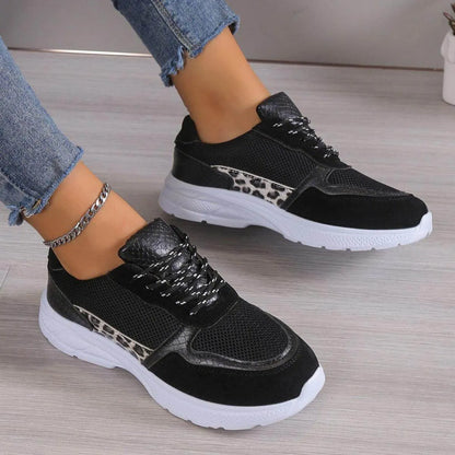 Women Lace Up Sneakers Breathable Mesh Flat Fashion Casual Lightweight Running Sports Shoes - Anam Online