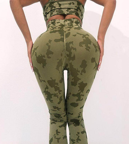 Fashion Camouflage High-Waist Yoga Pants | Seamless Leggings for Women – Stretch, Butt Lift & Fitness Ready - Anam Online