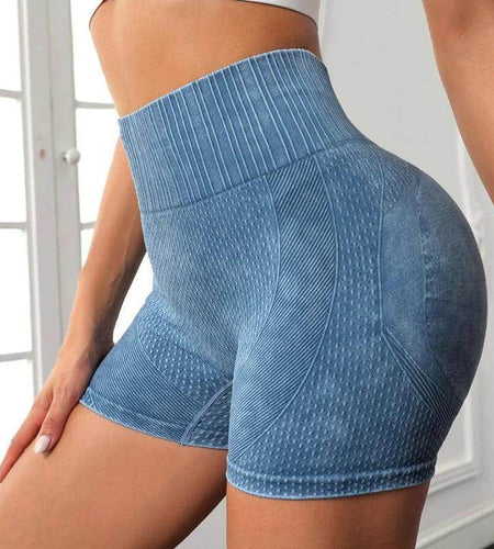 High-Waisted Hip-Lifting Fitness Pants Solid Colour Quick-drying Tight Running Sports Yoga Shorts Women - Anam Online