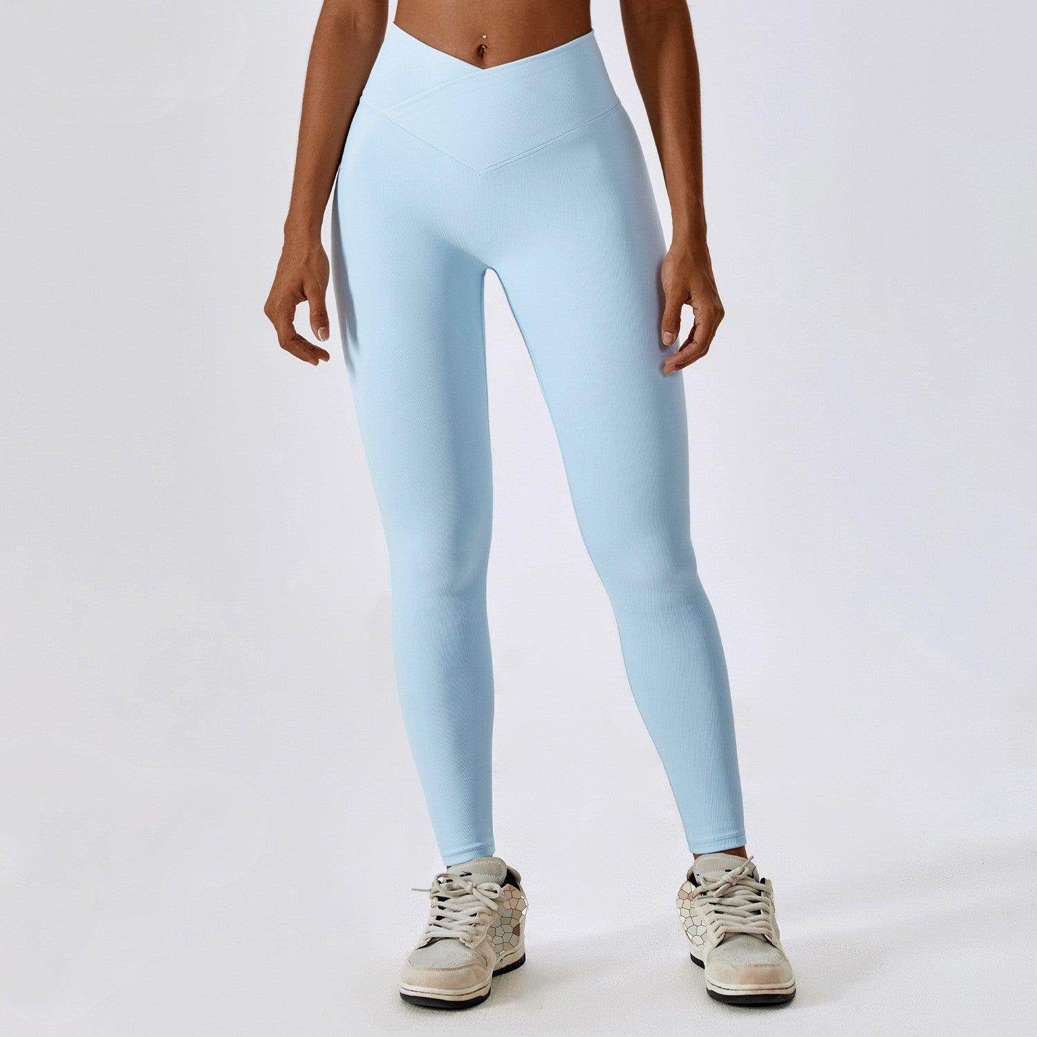 Cross High Waist Tight Thread Hip Raise Yoga Pants - Anam Online