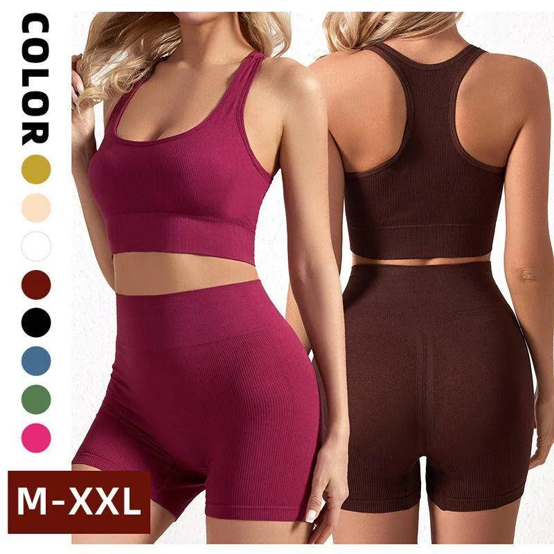 Women's Wireless Sports Yoga Bra And Shorts Suit - Anam Online