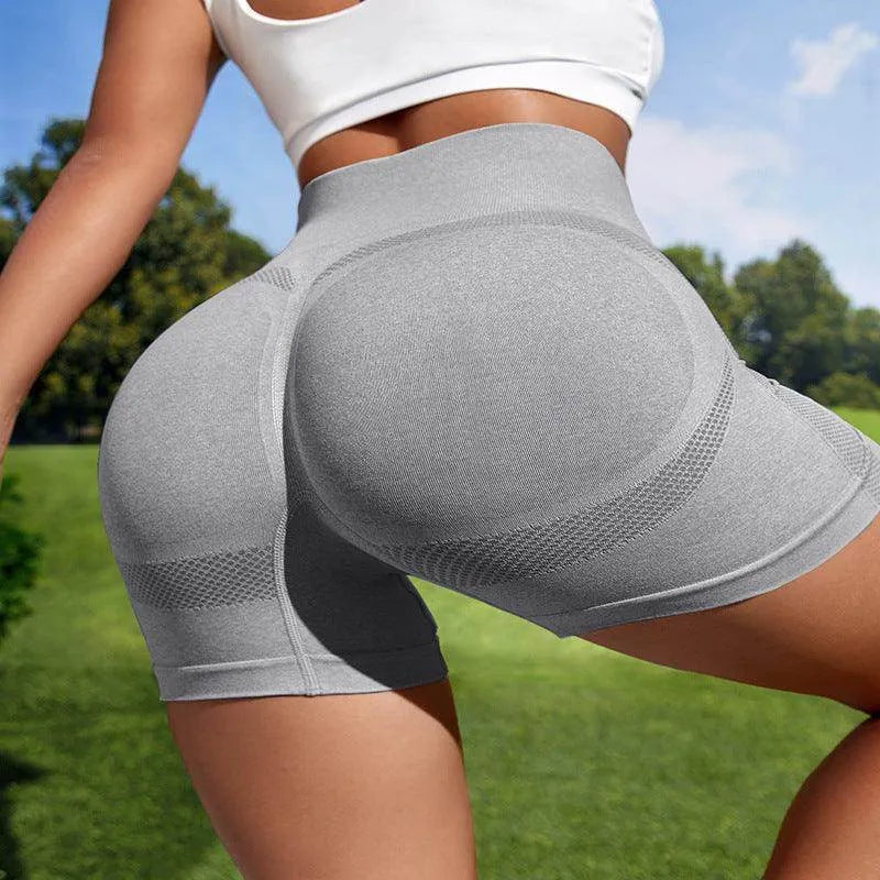 Women Sport Seamless Short Leggings High Waist Elastic Solid Yoga Leggings Fitness Gym Training Joggings Pants - Anam Online