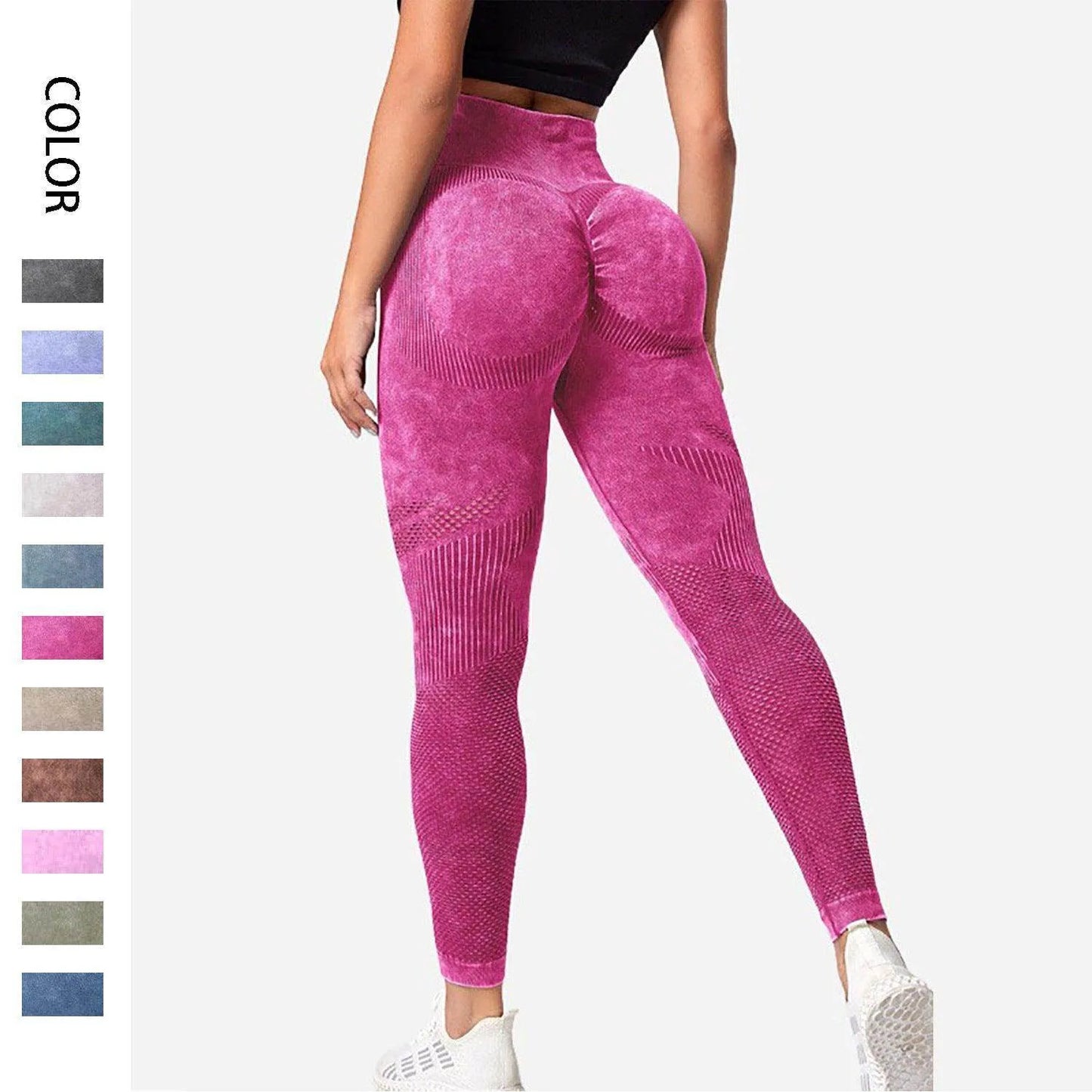 Hollow Design Seamless Leggings High Waist Hip Lifting Running Sports Fitness Yoga Pants Fashion Women Clothing - Anam Online