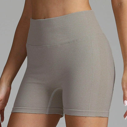 Seamless Yoga Shorts Women Solid Colour High Waist Hip-lifting Fitness Pants Running Sweatpants - Anam Online