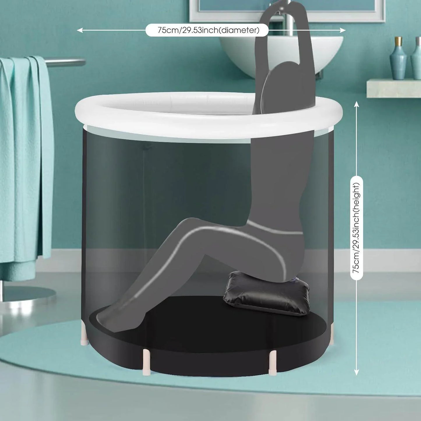 Recovery Ice Tub Foldable Bathtub Outdoor Portable Cold Water Therapy Tub Fitness Rehab Ice Tub For Athletes Long Lasting Insulated Ice Tub, Spa Soaking Bucket - Anam Online