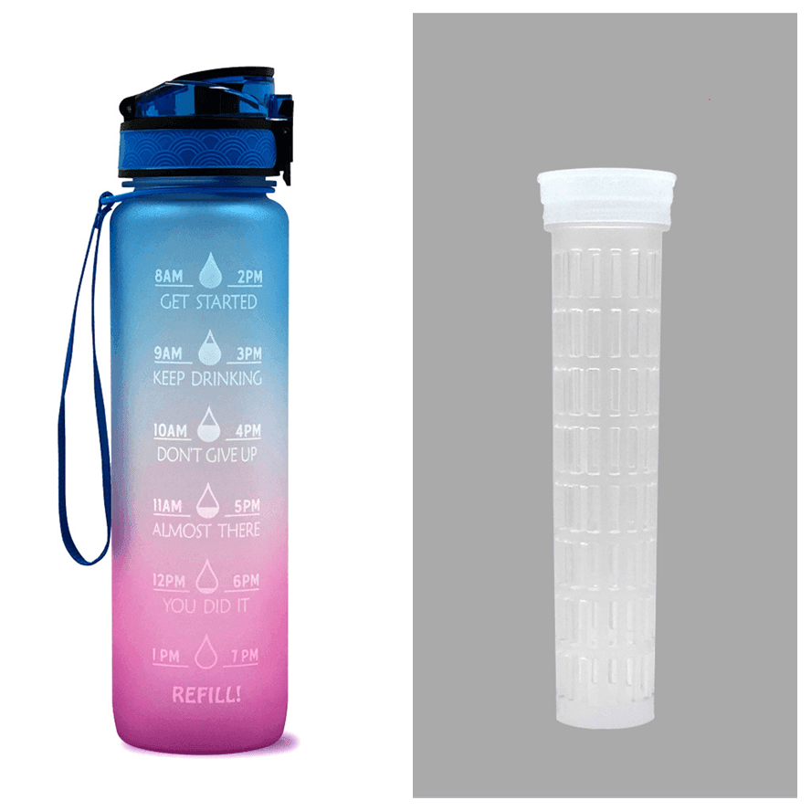 1L Tritan Water Bottle With Time Marker Bounce Cover Motivational Water Bottle Cycling Leakproof Cup For Sports Fitness Bottles - Anam Online