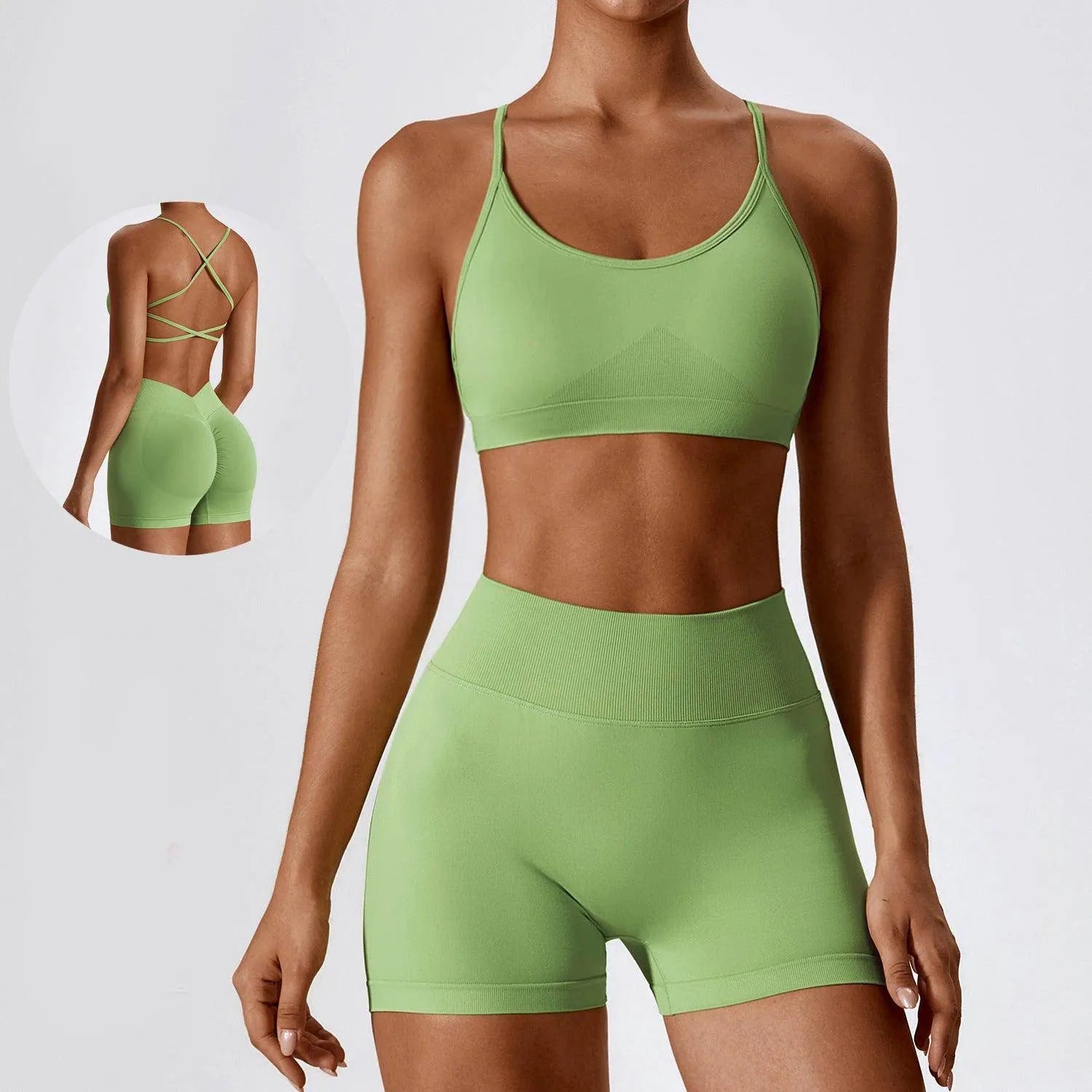 Seamless Beauty Back Yoga Clothes Running Quick-drying Tight Sports Fitness Clothes Suit Women - Anam Online