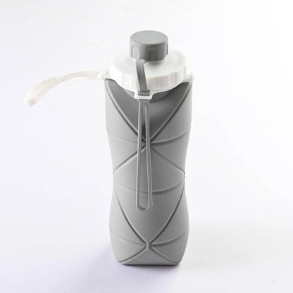 600ml Folding Silicone Water Bottle Sports Water Bottle Outdoor Travel Portable Water Cup Running Riding Camping Hiking Kettle - Anam Online