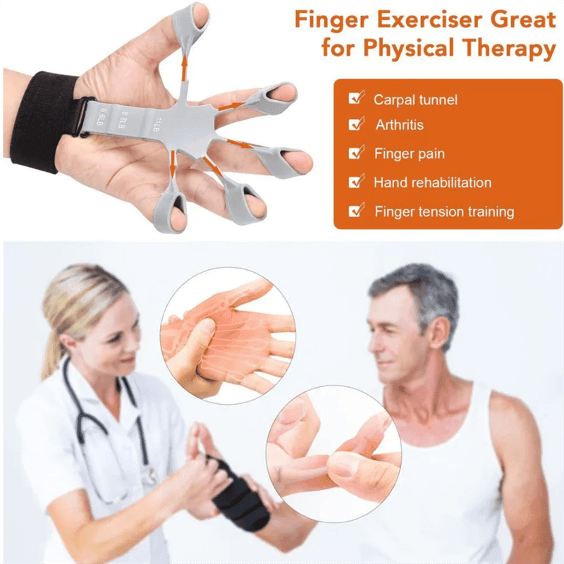Silicone Grip Device Stretcher Finger Gripper Strength Trainer Strengthen Rehabilitation Training - Anam Online