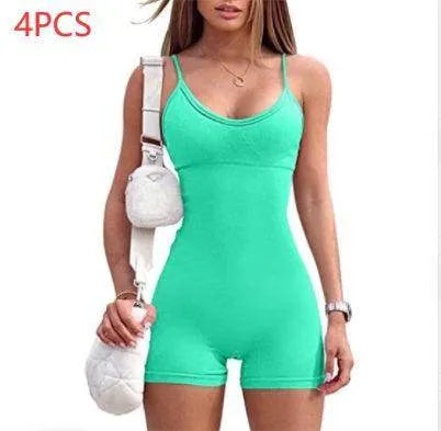 Spaghetti Strap Sports Jumpsuit – Sleek & Comfy Activewear - Anam Online