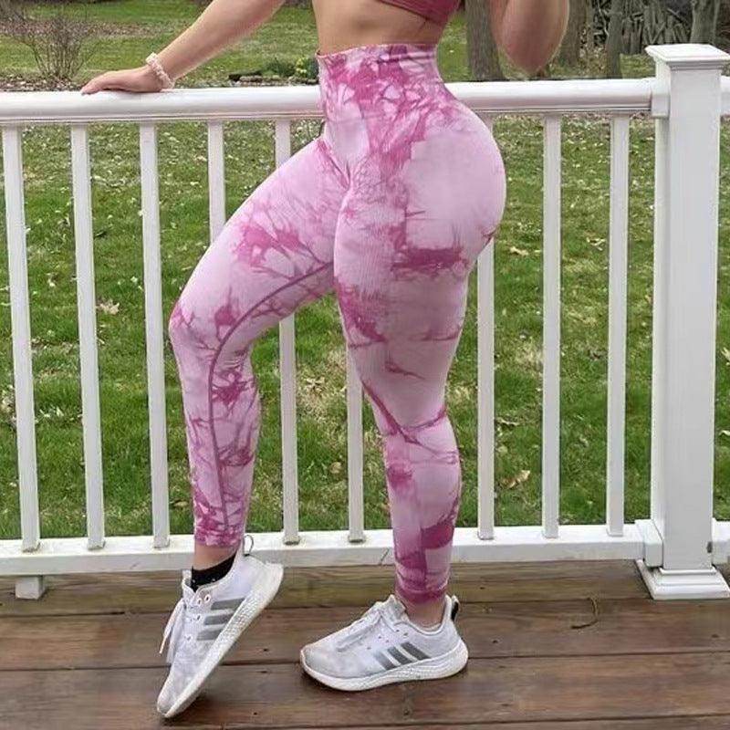 Tie Dye Leggings Women Fitness Yoga Pants Seamless Push Up Workout Tights Gym Sports Legging - Anam Online