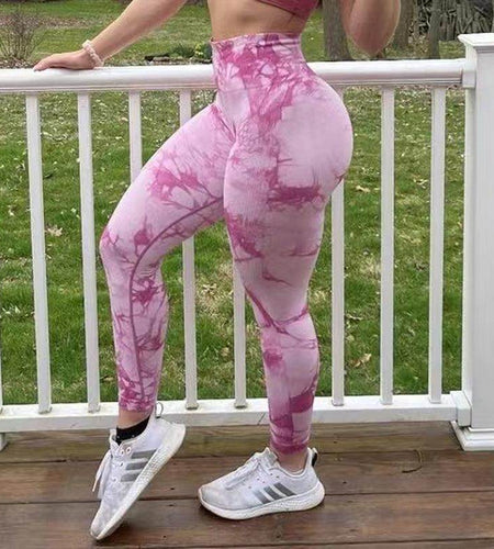 Tie Dye Leggings Women Fitness Yoga Pants Seamless Push Up Workout Tights Gym Sports Legging - Anam Online