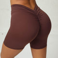 Back Waist Deep V-shaped Wrinkle Tight Yoga Shorts - Anam Online