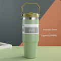Portable Car Cup Stainless Steel Cup Travel Sports Water Bottle With Handle Cover Coffee Tumbler Cup - Anam Online