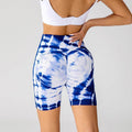 Tie-dye Printed Yoga Shorts Fashion Seamless High-waisted Hip-lifting Pant Sports Running Fitness Pants For Women Clothing - Anam Online