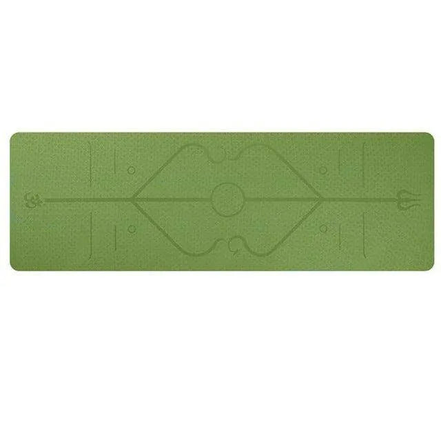 Non Slip TPE Yoga Mat Position Line Beginner - Anam Online