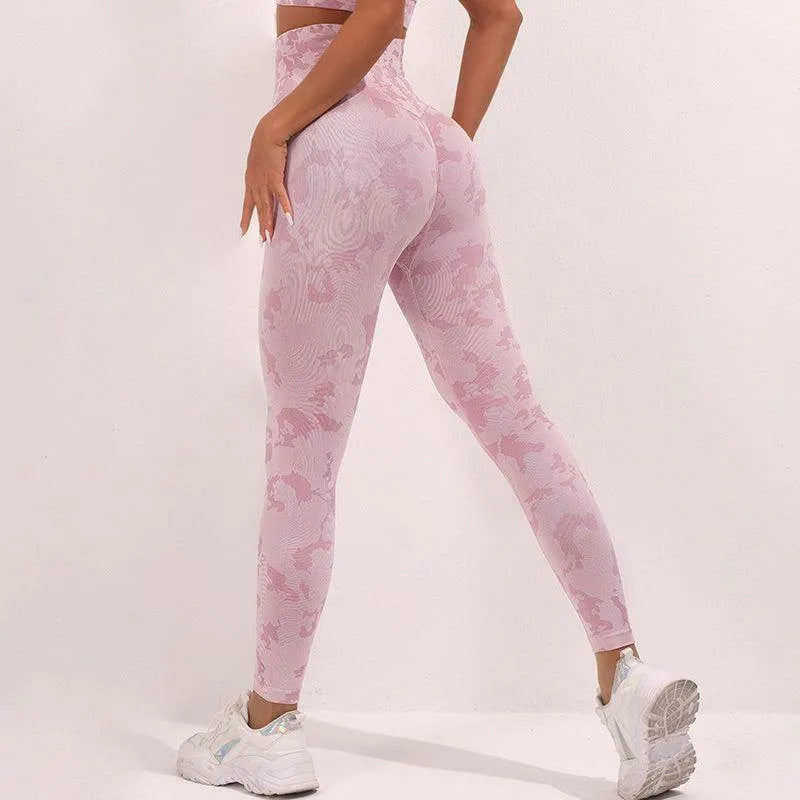 Fashion Camouflage High-Waist Yoga Pants | Seamless Leggings for Women – Stretch, Butt Lift & Fitness Ready - Anam Online