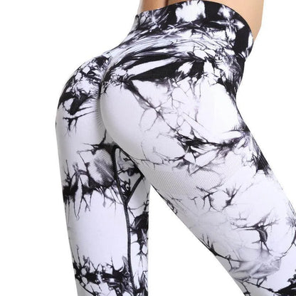 Fashion Tie Dye Printed Leggings High Waist Hip Lifting Tight Fitness Sports Yoga Pants For Women - Anam Online