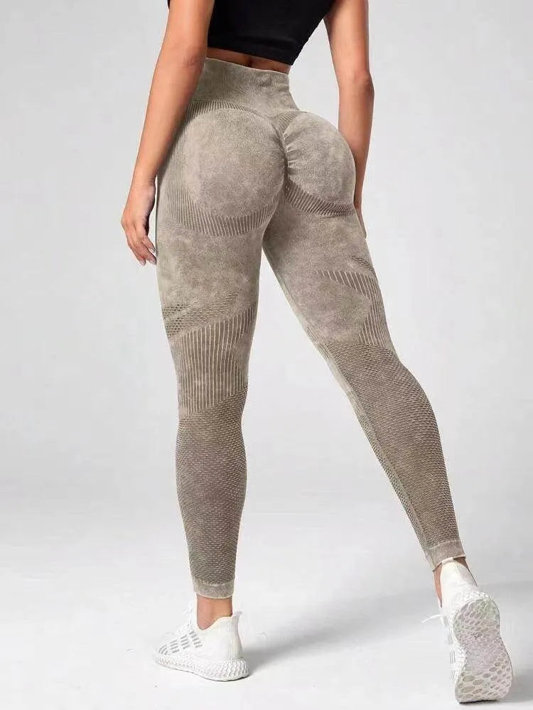 Hollow Design Seamless Leggings High Waist Hip Lifting Running Sports Fitness Yoga Pants Fashion Women Clothing - Anam Online