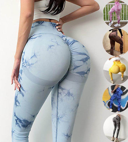 Tie Dye Leggings Women Fitness Yoga Pants Seamless Push Up Workout Tights Gym Sports Legging - Anam Online