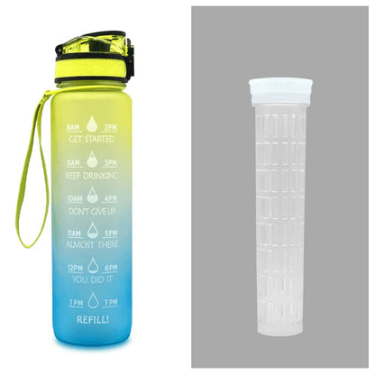 1L Tritan Water Bottle With Time Marker Bounce Cover Motivational Water Bottle Cycling Leakproof Cup For Sports Fitness Bottles - Anam Online