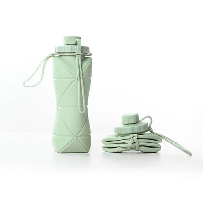 600ml Folding Silicone Water Bottle Sports Water Bottle Outdoor Travel Portable Water Cup Running Riding Camping Hiking Kettle - Anam Online