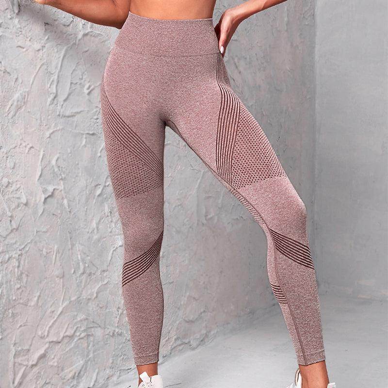 High Waist Seamless Yoga Pants Women's Solid Color Dot Striped Print Butt Lifting Leggings Fitness Running Sport Gym Legging Outfits - Anam Online