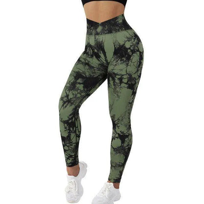 Seamless Tie Dye Leggings Women Yoga Pants Push Up Sport Fitness Running Gym Leggings - Anam Online