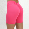 Back Waist Deep V-shaped Wrinkle Tight Yoga Shorts - Anam Online