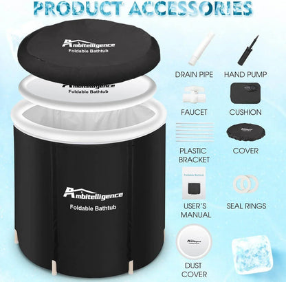 Recovery Ice Tub Foldable Bathtub Outdoor Portable Cold Water Therapy Tub Fitness Rehab Ice Tub For Athletes Long Lasting Insulated Ice Tub, Spa Soaking Bucket - Anam Online