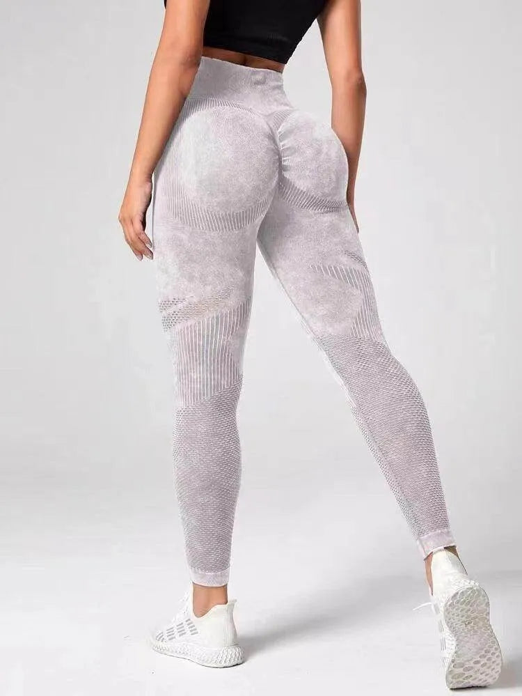 Hollow Design Seamless Leggings High Waist Hip Lifting Running Sports Fitness Yoga Pants Fashion Women Clothing - Anam Online