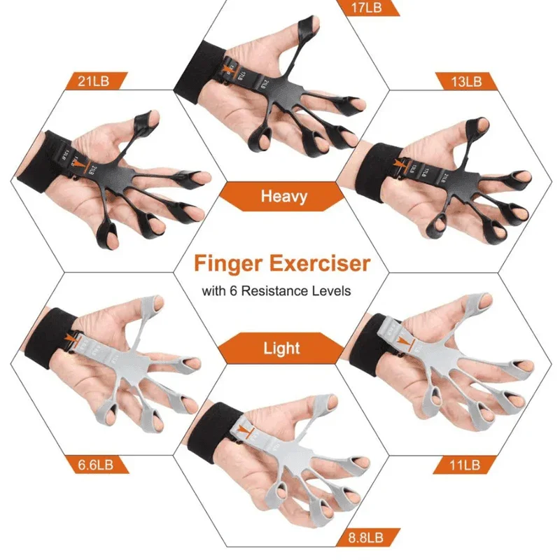 Silicone Grip Device Stretcher Finger Gripper Strength Trainer Strengthen Rehabilitation Training - Anam Online