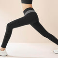 Spliced High Waist Yoga Pants Butt Lift Seamless Leggings Quick-drying Running Sports Fitness Pant For Women Clothing - Anam Online