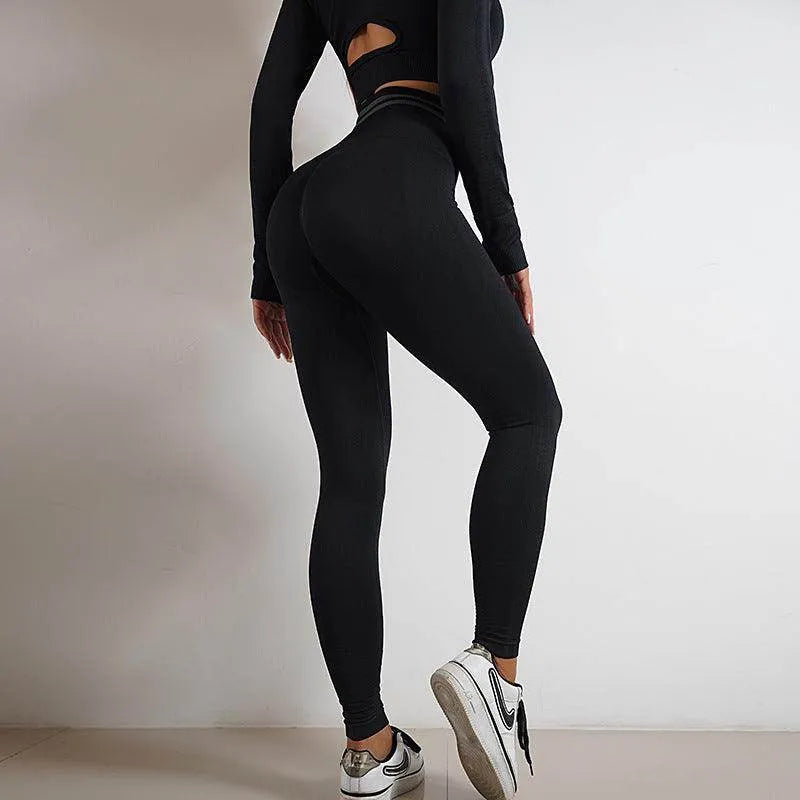 Seamless Yoga Pants Sports Gym Fitness Leggings Or Long Sleeve Tops Outfits Butt Lifting Slim Workout Sportswear Clothing - Anam Online