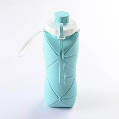 600ml Folding Silicone Water Bottle Sports Water Bottle Outdoor Travel Portable Water Cup Running Riding Camping Hiking Kettle - Anam Online