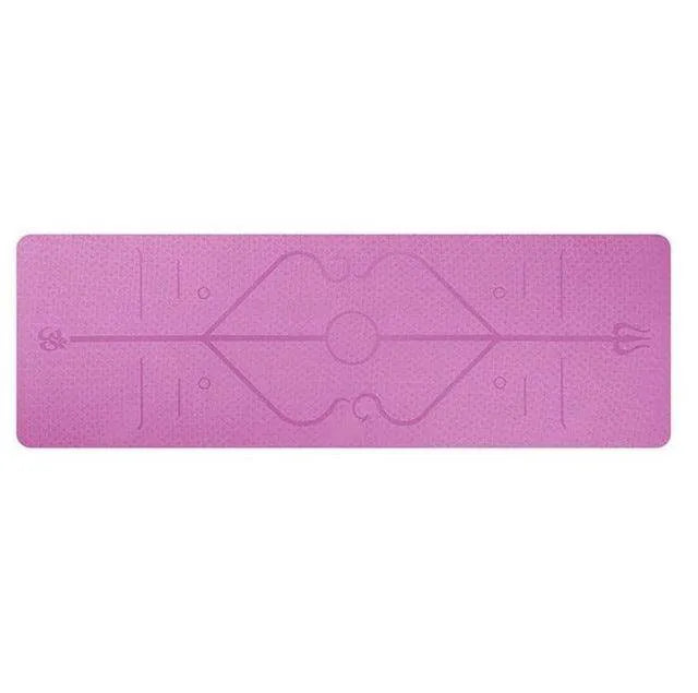 Non Slip TPE Yoga Mat Position Line Beginner - Anam Online